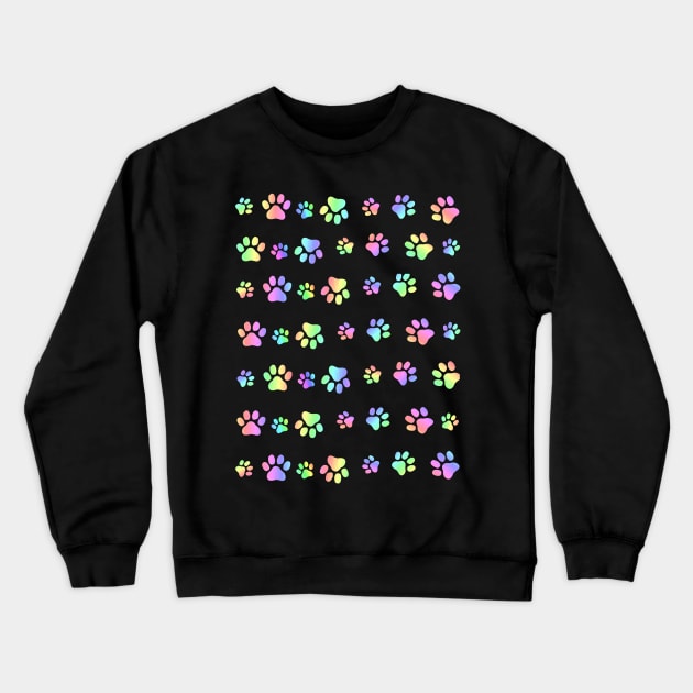 COLORFUL Puppy Paw Prints Crewneck Sweatshirt by SartorisArt1